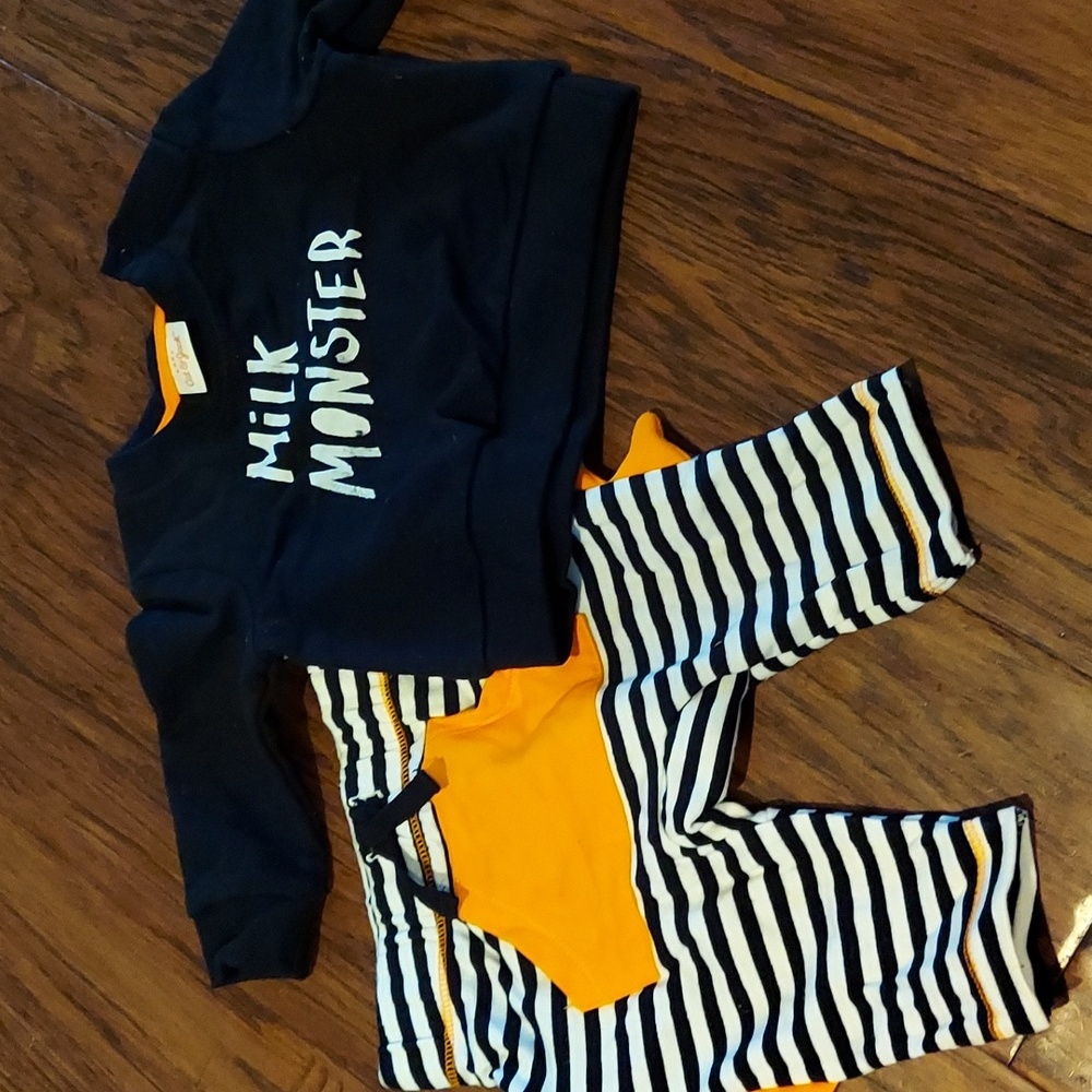 Cat and Jack Baby Halloween Milk Monster Outfit 0 3 Months New